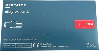 Produktbild von Mercator Nitril Handschuhe nitrylex classic blau (100er Box)