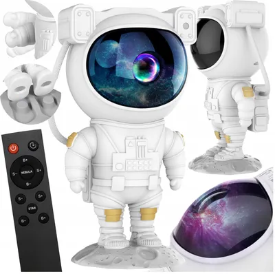 Zdjęcie produktu dla Projektor Gwiazd Astronauta Dla Dzieci Lampka Nocna Led Mgławica Gwiazdy