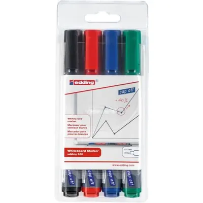 Produktbild von Edding 360, Schwarz, Blau, Grün, Rot, Pinselspitze, Mehrfarbig, Kunststoff, 1,5 mm, 3 mm