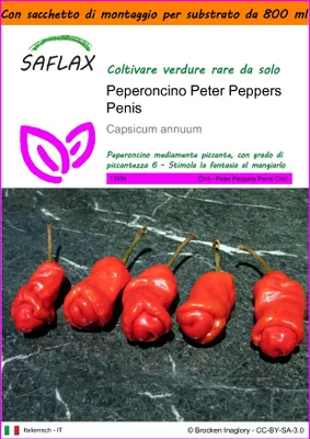 Immagine prodotto di SAFLAX Garden in the bag - Peperoncino Peter Peppers Penis - 10 semi - Capsicum