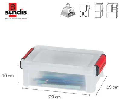 Image de PAPERFLOW 4512001X6 PAPERFLOW CLIP`N STORE Boîte de rangement 2,5 l transparente 29,0 x 19,0 x 10,0 cm, 1 pièce