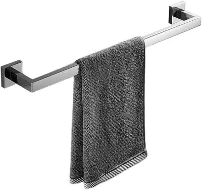 Produktbild von Handtuchhalter 40 cm - Wandmontage - Edelstahl - Badezimmeraccessoire - Minimalistisches Design - Poliertes Chrom - Badezimmerzubehör