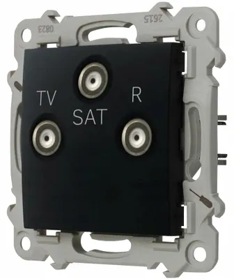 Produktbild von Ospel Szafir RTV-SAT Enddose Schwarz Wanddose