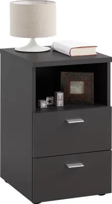 Zdjęcie produktu dla Nachttisch >COLIMA 1< in schwarz - 35x61,5x39,9cm (BxHxT)