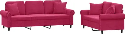Produktbild von VidaXL 3202274, Rot, Schaum, Metall, Polyester, Polywood, Textil, 2,12 m, 77 cm, 80 cm