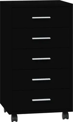 Immagine prodotto di vidaXL Cassettiera con rotelle in legno nero
