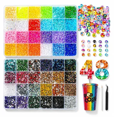 Bedazzling-Kit mit 48 Farben Strasssteinen, 32000 Stück, 3 mm