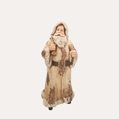 Produktbild von KEYHOMESTORE | Weihnachtsmann mit beigem Geschenkbeutel H.50x24x20 cm