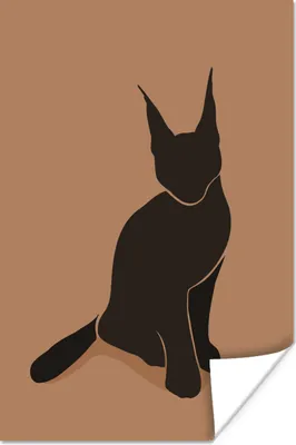 Produktbild von MuchoWow® Poster Katzen - Minimalismus - Haustiere 120x180 cm - Kunstposter