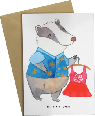 Produktbild von Mr. & Mrs. Panda Glückwunschkarte Modeverkäuferin Herz - Weiß - Geschenk, Fashion Store, Grußkarten, weihnachtskarten, osterkarte, dankeskarten, einladungskarten