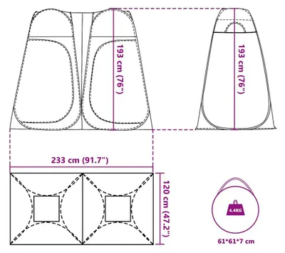 Obrázok produktu pre vidaXL Screen Tent Blue Pop-Up Vodotesný