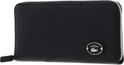 Produktbild von LACOSTE Leder Geldbörse Origin Croc Zip Wallet Black schwarz