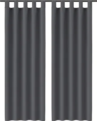 Image de Écharpe décorative Ellen à boucles, lot de 2, anthracite, 140 x 225 cm