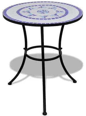 Produktbild von vidaXL Bistrotisch Blau und Weiß 60 cm Mosaik