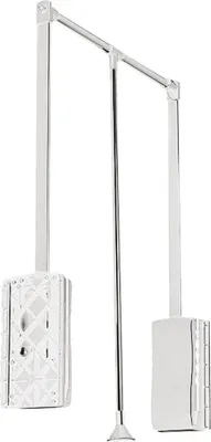 Produktbild von GTV - Kleiderlift mit Gasdruckfedern für Schrank | Schrankbreite 545-700 mm | Stromabnehmer mit Gashebebühne | Kleiderstangen | weiß