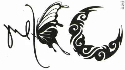 Produktbild von Temporäres Tattoo Schmetterling Halbmond