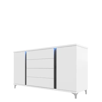 Obrázek produktu pro Kombinovaná komoda s LED osvětlením BANTRY 1 - bílá / lesklá bílá / lesklá černá