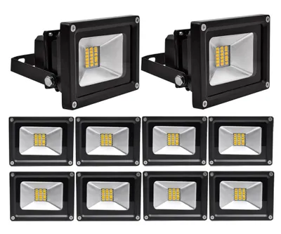 Immagine prodotto di 10 pezzi 20W SMD LED faretti proiettori, Greenmigo IP65 proiettori fari da cantiere faretti bianchi caldi faretti da esterno 85-265V AC