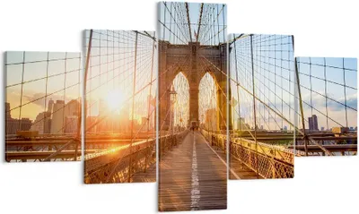 Produktbild von Bild auf Leinwand - Leinwandbild - New York Brücke - 125x70cm - Wand Bild - Wanddeko - Wandbilder - Leinwanddruck - Bilder - Kunstdruck - Wanddekoration - Leinwand bilder - Wandkunst - EA125x70-3707