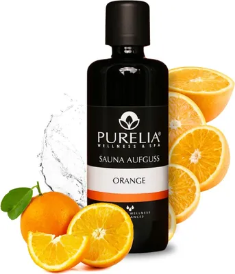 Produktbild von PURELIA Saunaaufguss Konzentrat Orange 100 ml natürlicher Sauna-aufguss - reine ätherische Öle