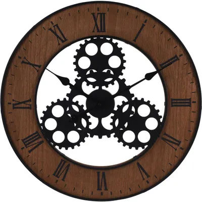 Produktbild von Wanduhr - Braun - Schwarz - MDF - Metall - Ø 57 cm