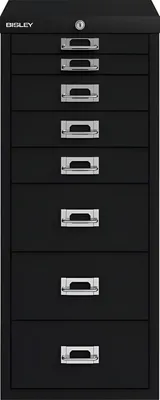 Produktbild von BISLEY MultiDrawer™ Schubladenschrank schwarz 8 Schubladen 27,9 x 40,8 x 67,0 cm