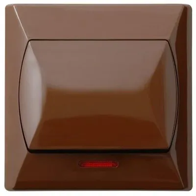 Image de OSPEL Interrupteur unipolaire avec éclairage brun ŁP-1AS/24 Akcent