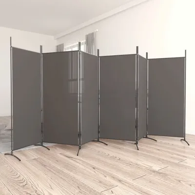 Produktbild von "2026 Promotion" 6-tlg. Paravent Anthrazit 520x180 cm Stoff - Paravents CC21181