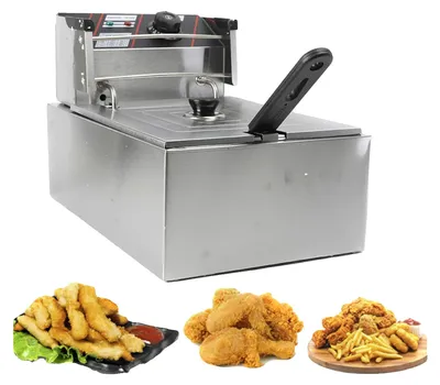 Zdjęcie produktu dla Frytkownica, pojemność 5,5 l, moc 2500 W, napięcie 220 V, obudowa ze stali nierdzewnej, zakres temperatur 60–200°C
