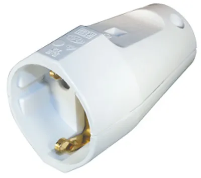 Produktbild von Transmedia Netzstecker; Schutzkontakt-Kupplung weiß , NV 12 W