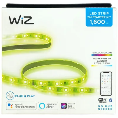 Produktbild von WiZ Starter-Set LED-Lightstrip 2 m, Intelligenter Leuchtstreifen, WLAN, Weiß, LED, Kunststoff, Nicht austauschbare(s) Leuchtmittel
