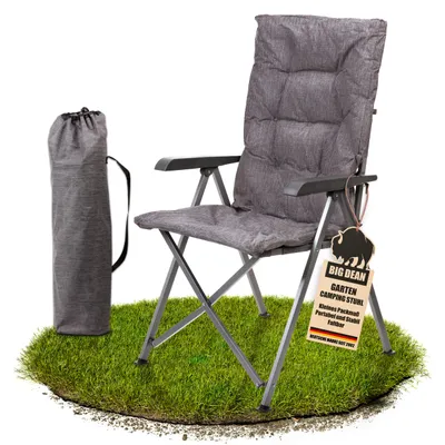 Produktbild von BigDean Bequemer Campingstuhl faltbar Rückenlehne verstellbar