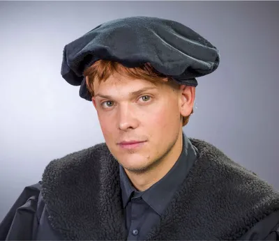 Mittelalter-Mütze Luther 58 cm schwarz Kostüm-Zubehör Reformator Fasching Karneval Mottoparty Kopfbedeckung Accessoire