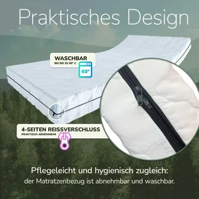 Produktbild von MSS BASIC Matratzenbezug - 80 x 200 x 19 cm - weiß - 100% Polyester - Grammatur: 212 g/m²