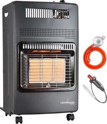 Produktbild von LEHMANN Leistungsstarker Gasheizer 4,2kW mit 3 Heizstufen, Piezo-Zündung, Sicherheitsabschaltung, Transportrollen, LPG/Propan/Butan, Outlet