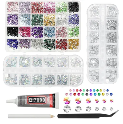 Produktbild von Nagel Strasssteine Set - 5000 Stück - Nailart Dekoration - 12 Farben - Nicht Hotfix