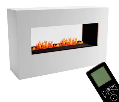 Produktbild von GLOW FIRE Elektrokamin 'Konsalik1000' | Wasserdampf Kamin mit OMC 1000 ohne Holz in weiß als Raumteiler | HxBxT: 100x160x50 cm