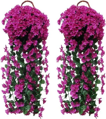 Productafbeelding van Famanu Hangende Kunstbloemen - Blauwe bloemen, klimop en viooltjes - Decoratie voor tuin en interieur