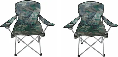 Produktbild von 2'er Set Comfort Anglersessel Campingstuhl mit Getränkehalter Tasche Camouflage