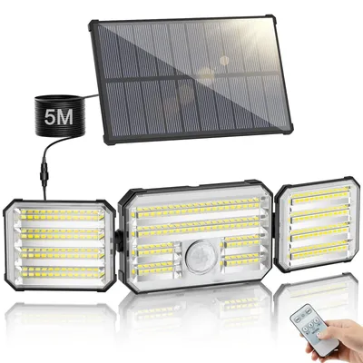 Solar-LED-Außenleuchte mit Bewegungssensor, 4 Modi, 7000 K, IP67