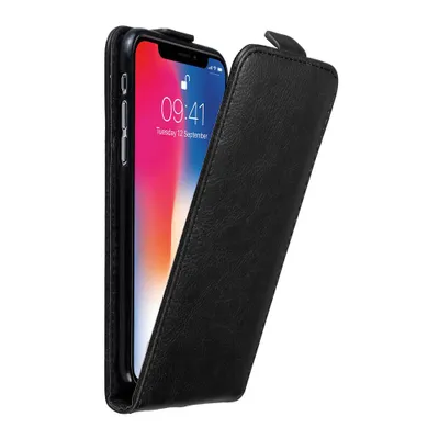 Obrázok produktu pre Cadorabo puzdro pre Apple iPhone X / XS ochranné puzdro v čiernej farbe Flipové puzdro na mobilný telefón Puzdro Kryt