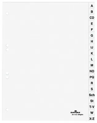 Produktbild von Register A4 A-Z PP weiß Packung mit 20 Stück