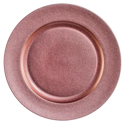 Produktbild von Runder Melamin-Teller "SHINING". Dekoteller metallic 25 cm, ROSA.