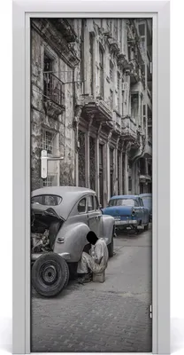 Produktbild von Tulup Türaufkleber 75x205 cm Dekorative Aufkleber Selbstklebend Wasserdichte Tapete Abnehmbar Schlafzimmer Wohnzimmer Wohnkultur - Klebe Havana