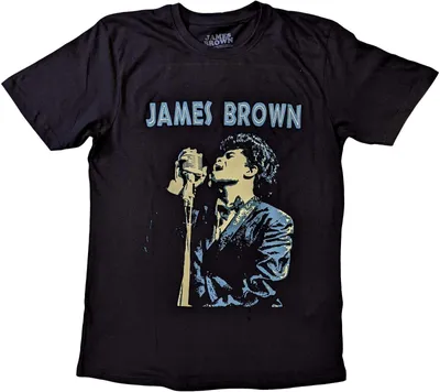 Produktbild von James Brown - "Holding Mic" T-Shirt für Herren/Damen Uni RO5588 (L) (Schwarz)