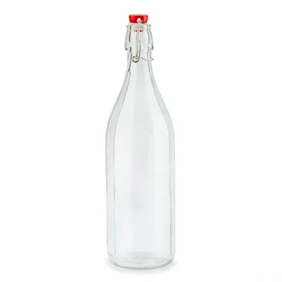 Produktbild von GLASFLASCHE Trinkflasche 1 L Saftflasche mit Bügelverschluss Öl Deko Vintage