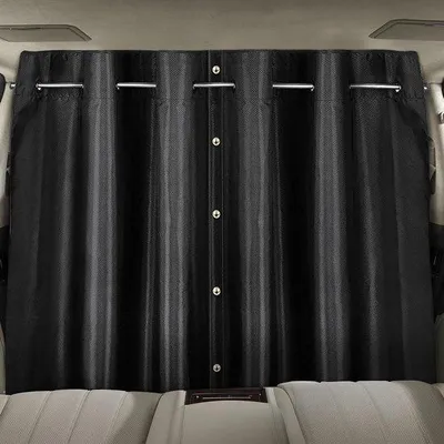 Produktbild von Famanu Trennvorhang für Autos 128 × 190 cm, Verdunkelnd, geeignet für Camper und Transporter – Schwarz