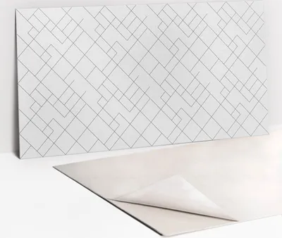Obrázek produktu pro Ochranný Panel PVC - Samolepicí Vinylové Dlaždice na Stěnu - 100 x 50 - Minimalistické čtverce