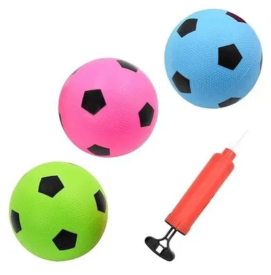 Zdjęcie produktu dla Piłki nożne mini 15 cm zestaw 3 szt nadmuchiwane dla dzieci od lat plażow