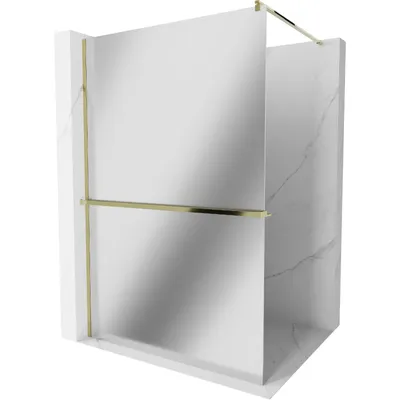Obrázok produktu pre Mexen Kioto+ sprchová stena s poličkou a lištou 100 x 200 cm, zrkadlo 8 mm, zlatá - 800-100-121-50-50